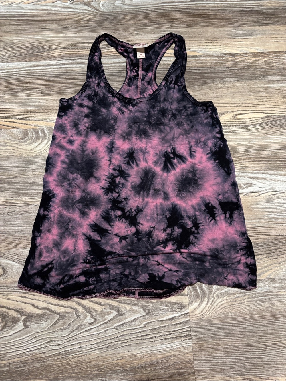 Mossimo Supply Co. Pink and Black Tie-Dye Racerback Tank